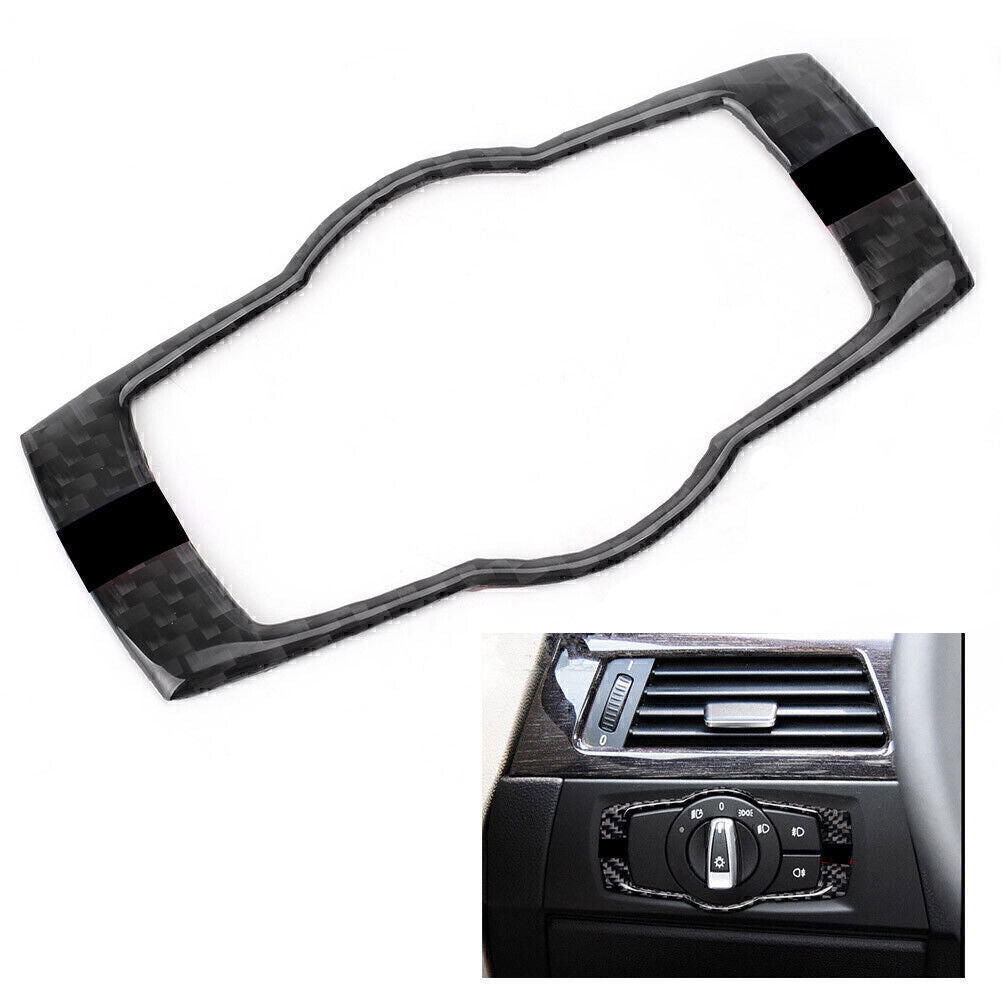 Fit for BMW 3 Series E90 Carbon Fiber 1x Car Headlamp Switch Button Frame Cover Trim