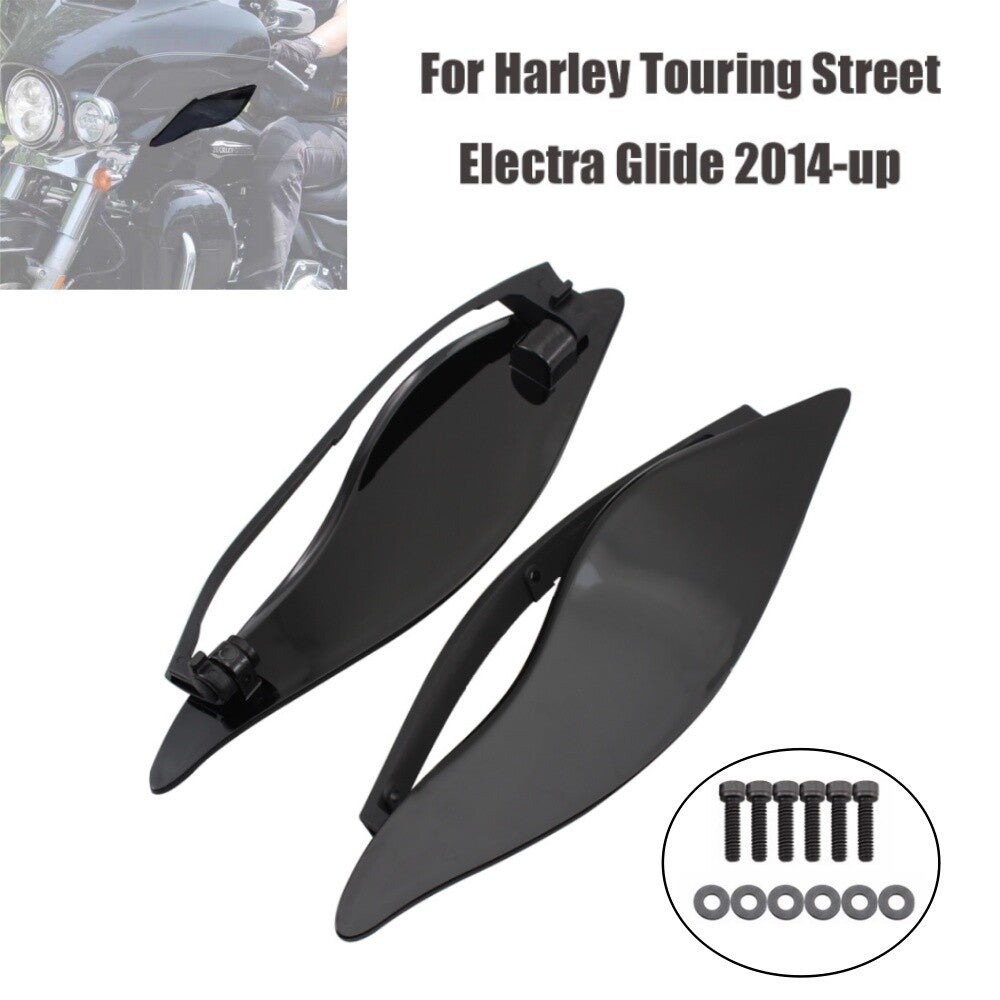 Side Wing Windshield Air Deflector for Harley Touring Electra Street Glide 14-23