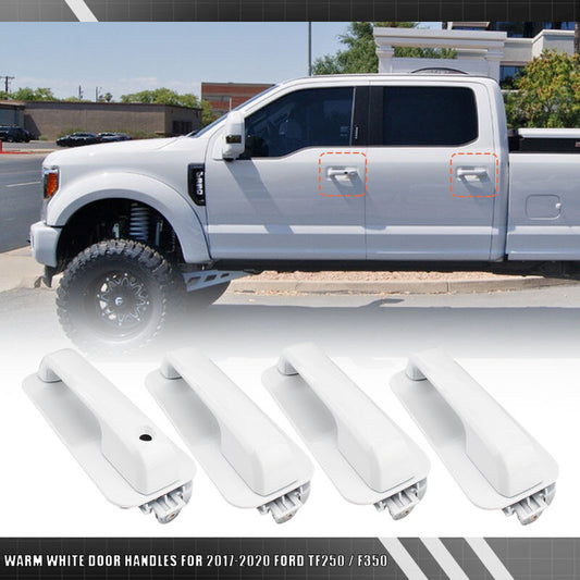 for Ford F350 F250 2017 2018-2020 Warm white 4Pcs Front Rear Door Handle Set