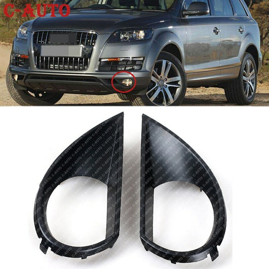 2PCS Front Bumper Fog Lamp Lower Grille Cover With Hole for Audi Q7 2010-2015