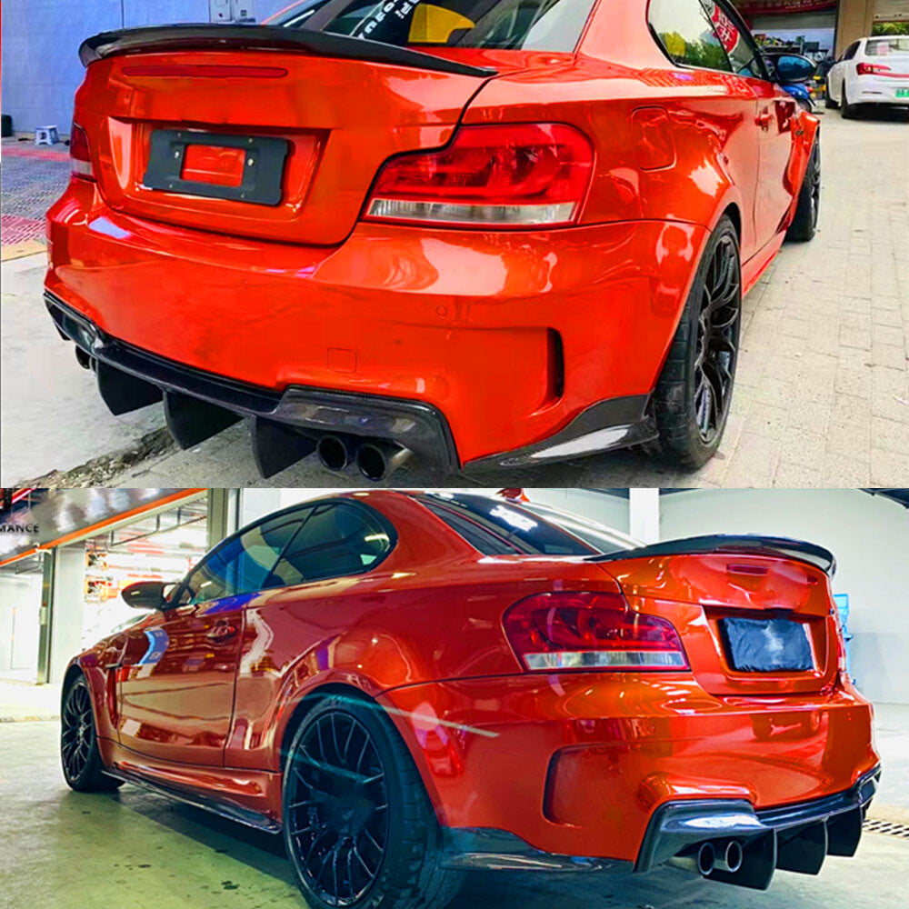 for BMW 1 Series E82 M Coupe 2011-18 Carbon Fiber Rear Bumper Splitter Flaps Lip