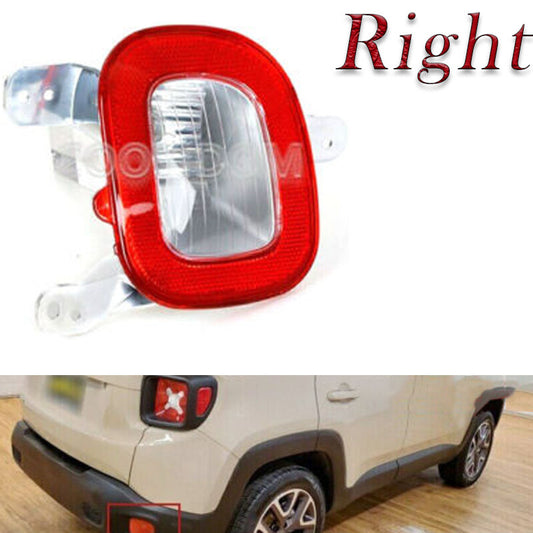 Right for Jeep Renegade 2015 - 2018: Rear bumper reflector, taillights, and parking lights.