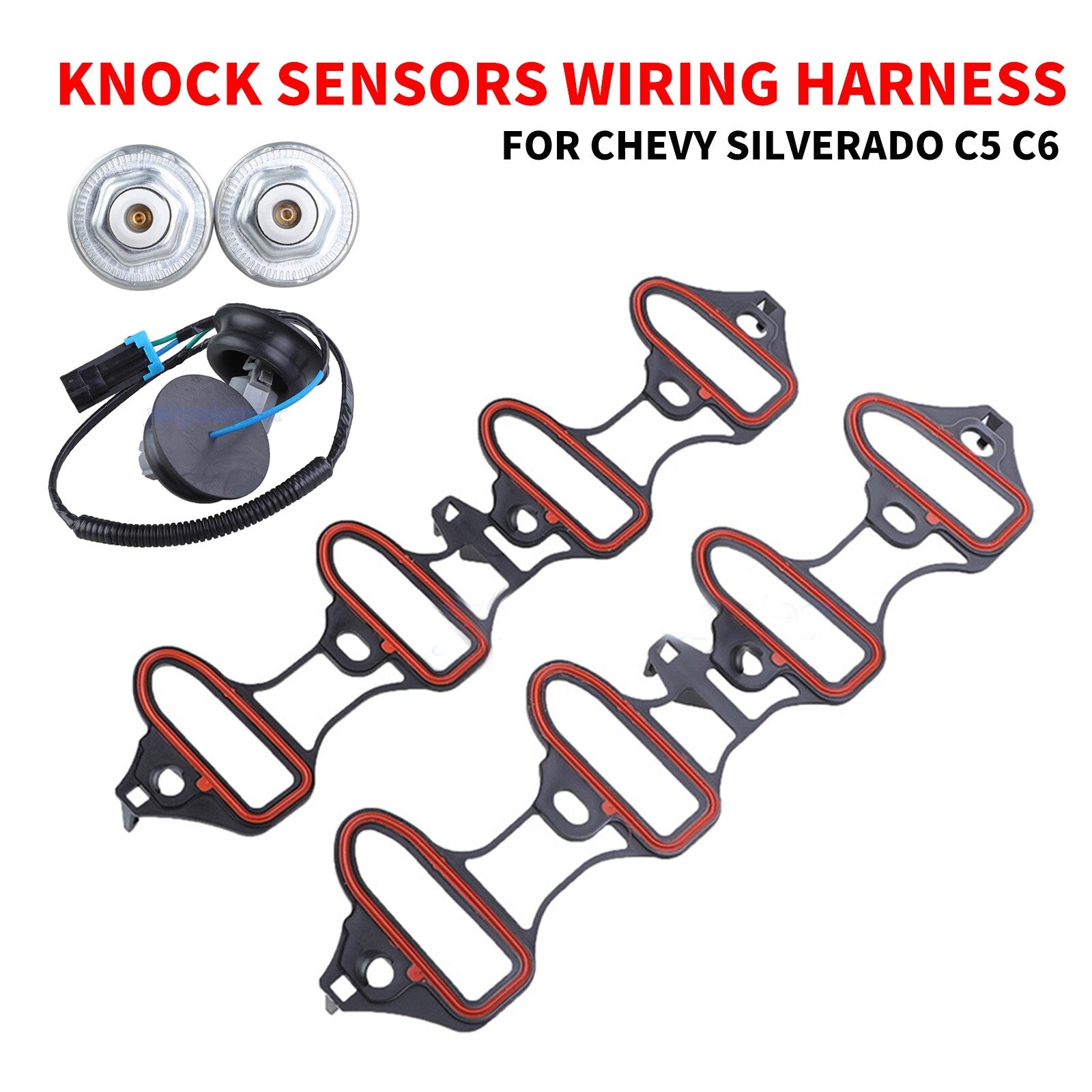 Knock Sensors Wiring Harness 10456603 12601822 for Chevy Silverado C5 C6 AT
