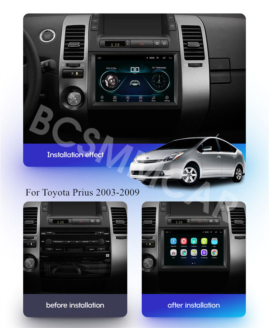 Android 14 Car Multimedia Player Bluetooth GPS Fit for Toyota Prius 2003-2009