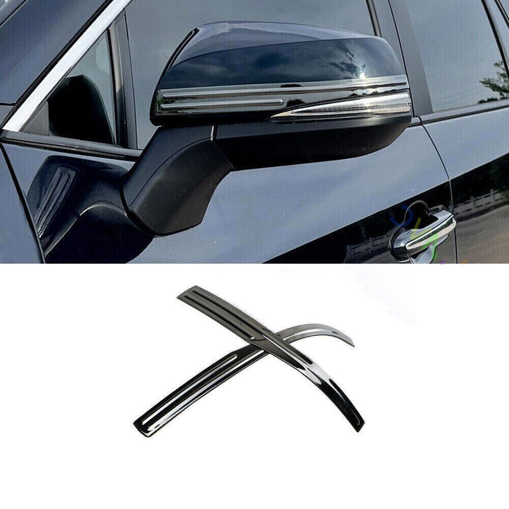 for Toyota Rav4 2019-23 Black Side Rearview Wing Mirror Moulding Cover Trim 2PC
