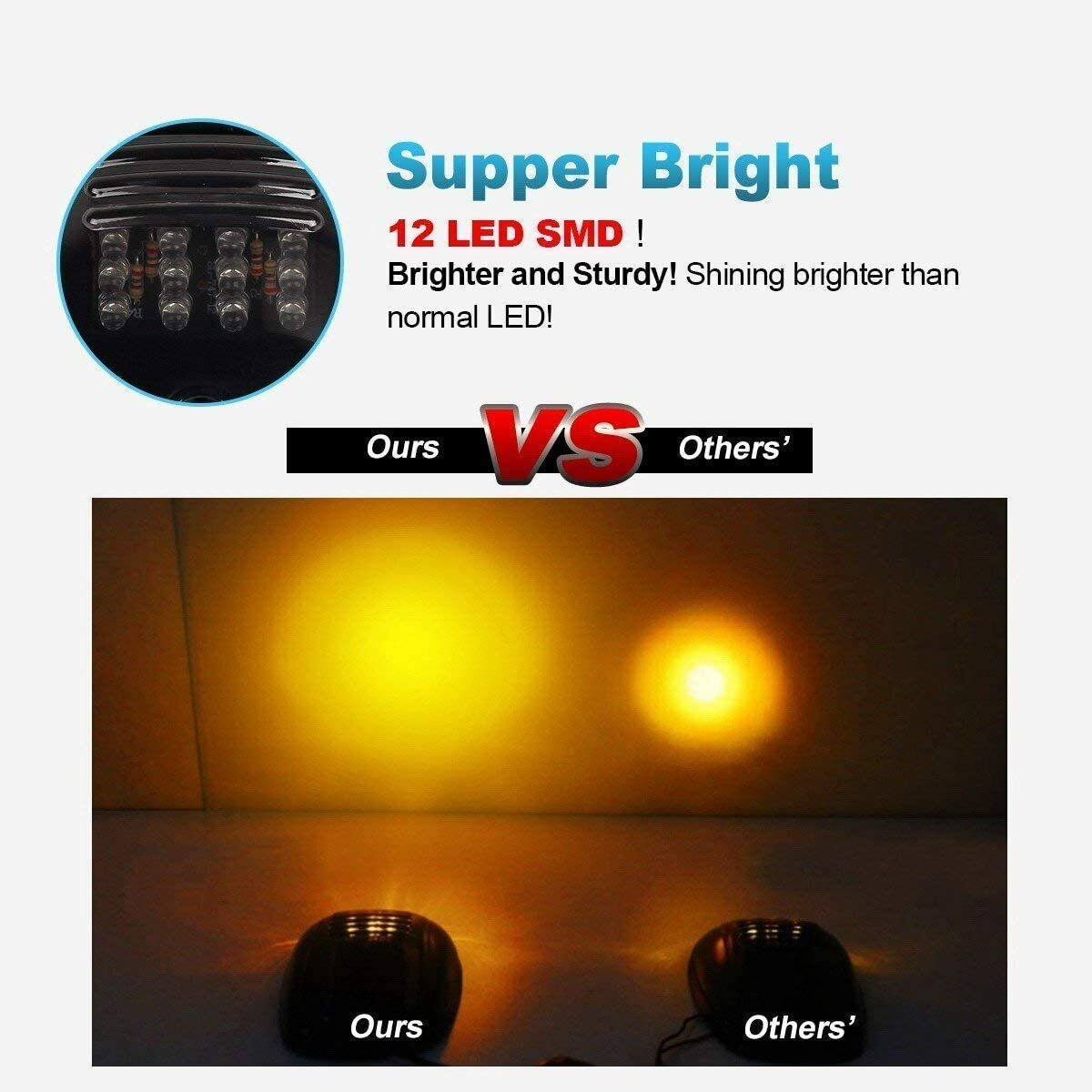 5x Amber LED Roof Top Running Cab Marker Light for Chevy Silverado 1500 2500
