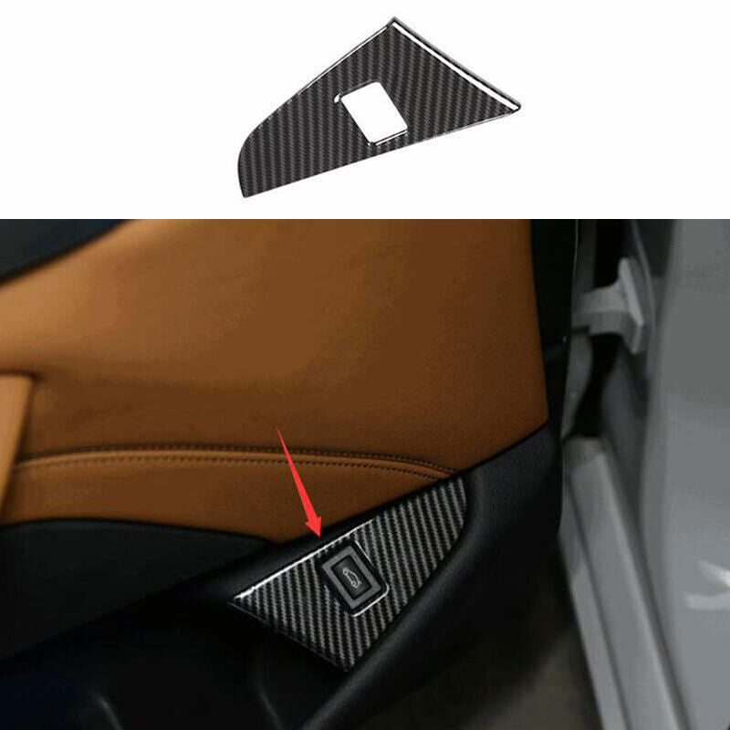 for BMW 5 Series 2018-2023 ABS Carbon Fiber Tailgate Rear Door Button Cover Trim
