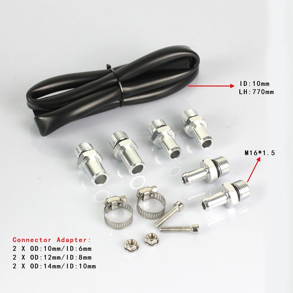 BLACK Universal Aluminum Oil Can Kit Reservoir Baffled Tank Breather Filter New