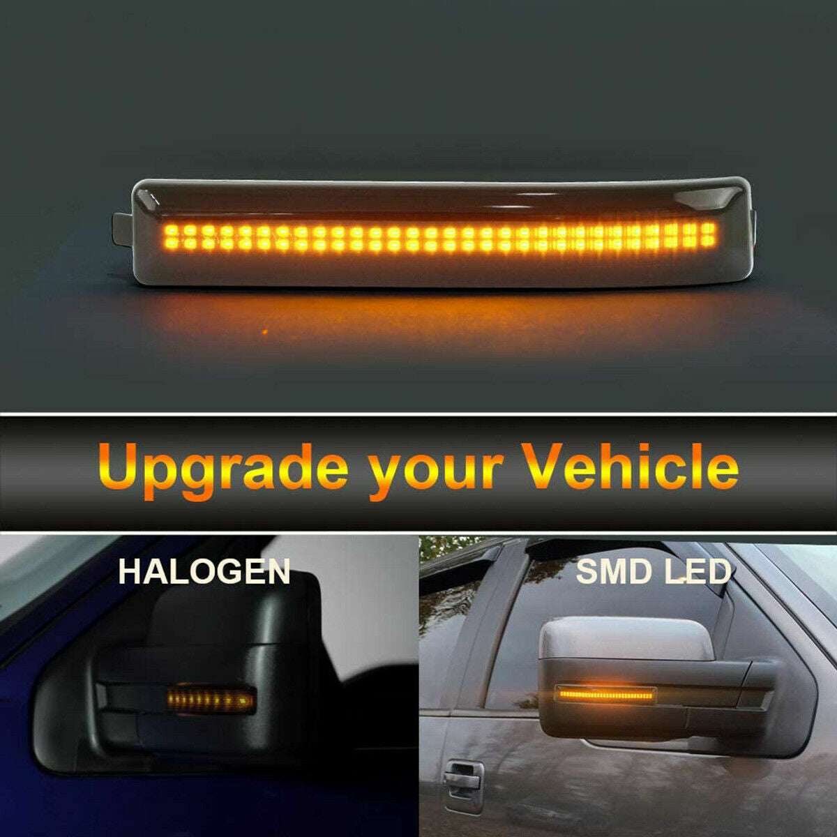 Suitable for Ford 01-14 F150 Smoke Sequence LED Dynamic Side Mirror Turn Signal Lights