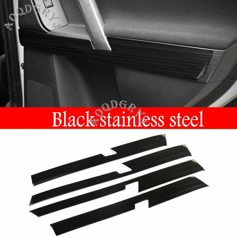 for Toyota Prado 2010-21 Black titanium Interior door panel Strip cover Trim 4x