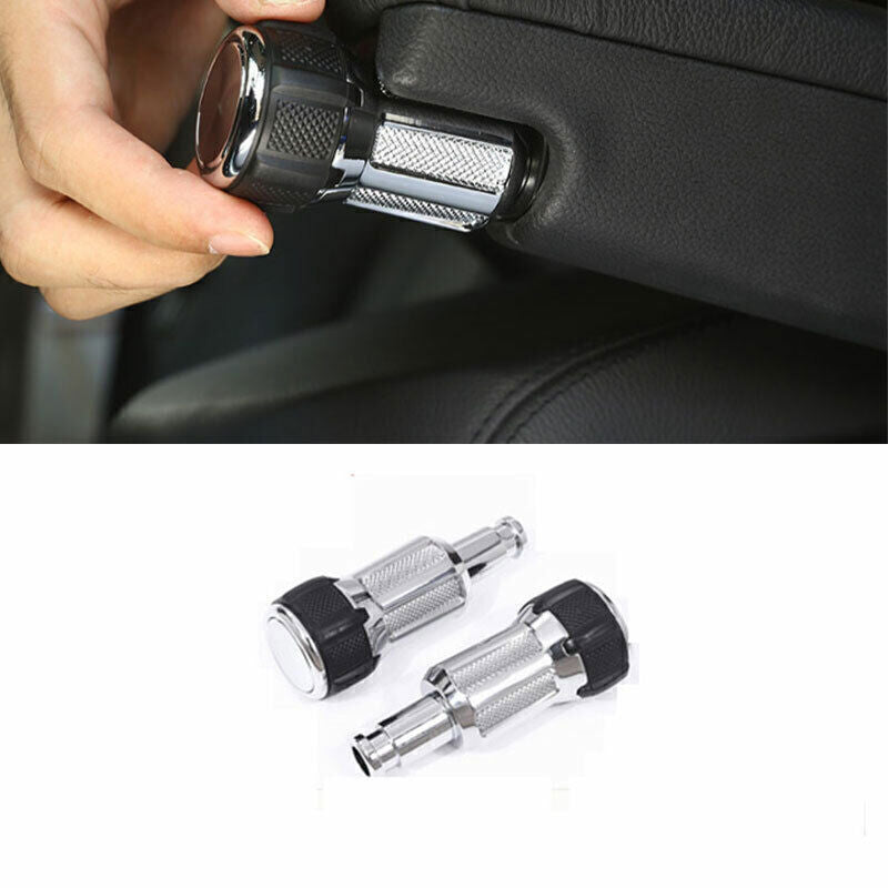 2X Silver Aluminum Alloy Central for Seat Armrest Knob for Range Rover Sport 2014-22