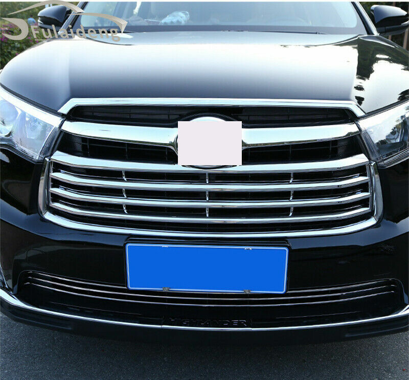 Chrome Front Engine Hood Center Grille Decor Strip for Toyota Highlander 2014-19