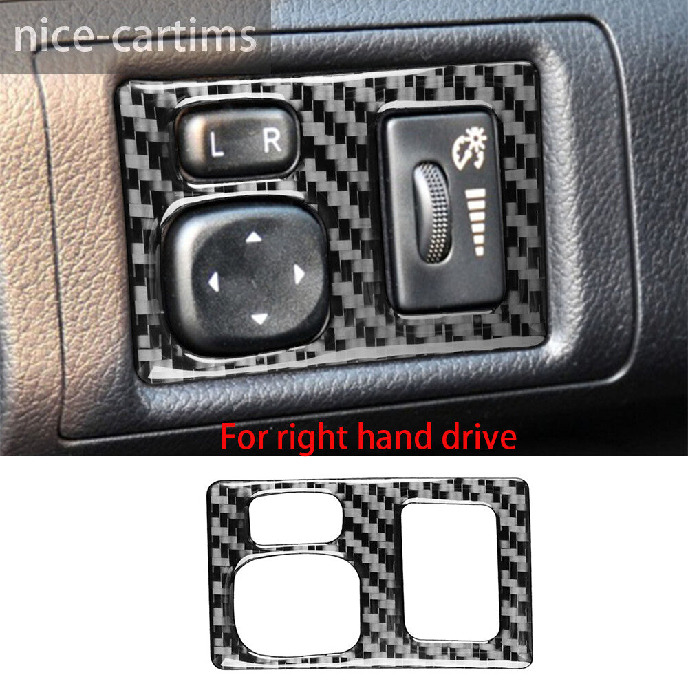 for Lexus CT200h 2011-17 RHD Rearview Mirror Adjustment Switch Trim Carbon Fiber