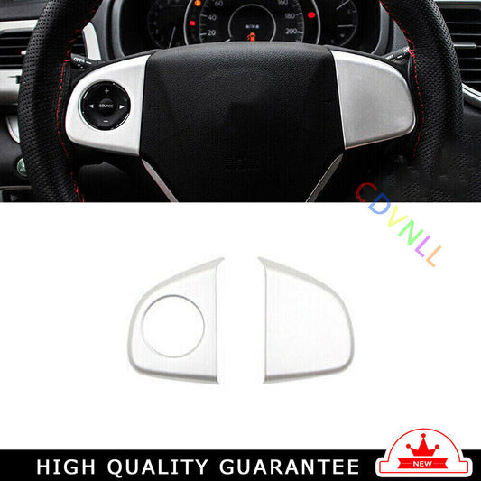 Steering Wheel Button Frame Trim 2PCS for Honda CRV CR-V 2012-2016 Matte Silver