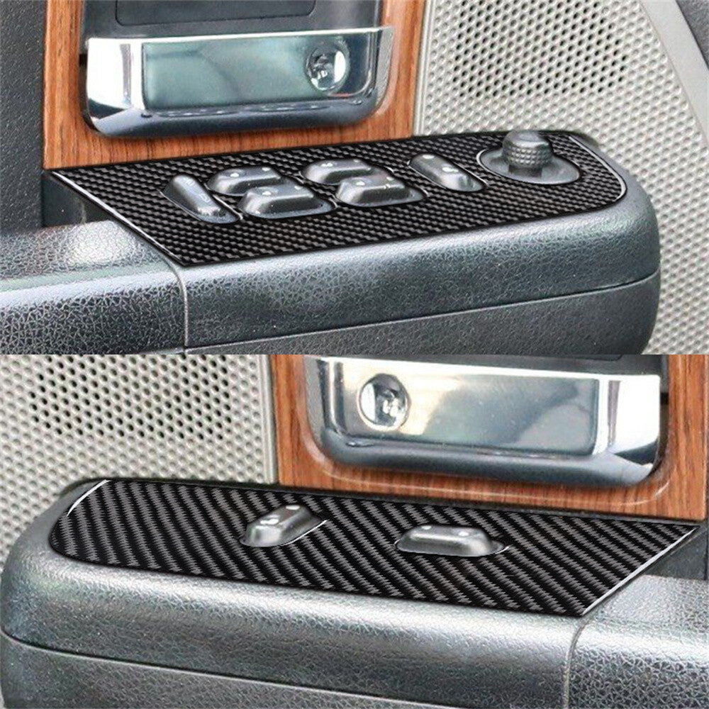 4¡ÁCarbon Fiber Window Lift Switch Button Panel Cover for Ford F150 FX4 2004-2008