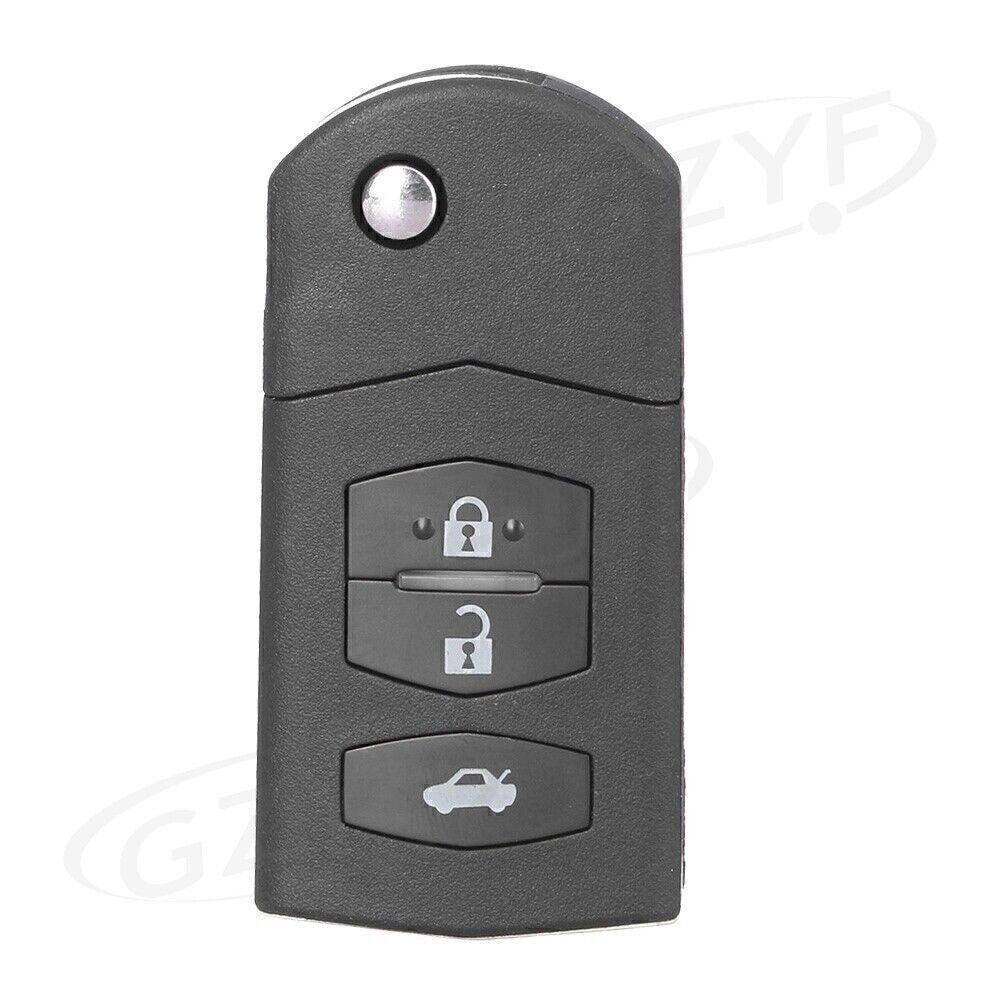 Remote Flip 3 Buttons Key Shell Key Case Black Fit for MAZDA 3 5 6 2004-2013 Car