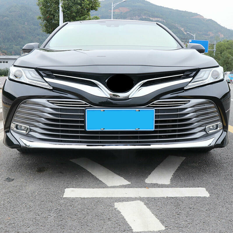 Chrome Steel U-style Front Center Grille Cover Trim for Toyota for Camry 2018-2020