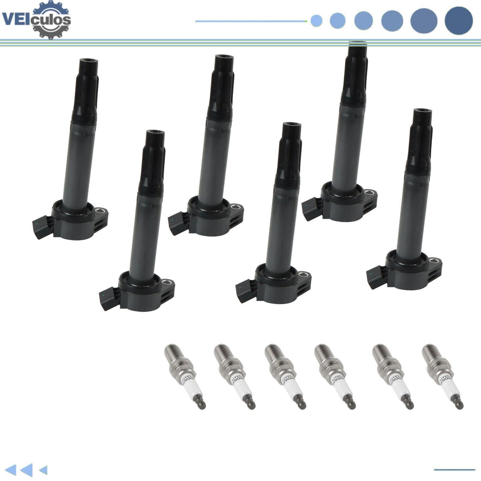 6Pcs Ignition Coil  Spark Plug for Toyota for Camry for Avalon Highlander for Sienna 3.5L