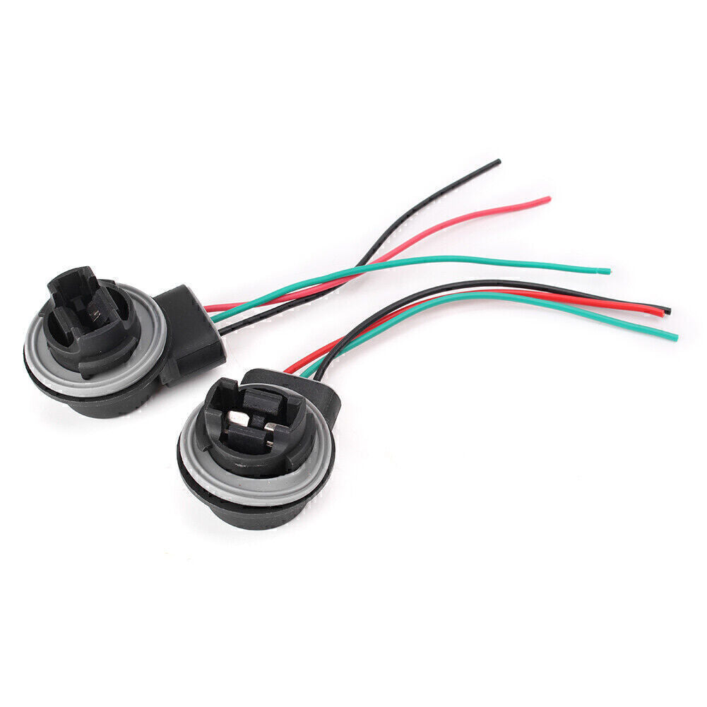 2x 3156 3157 LED Bulb Brake Signal Light Socket Harness Wire Adapter