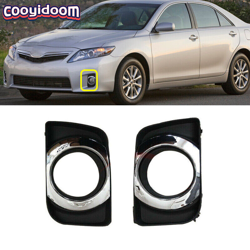 Pair Front Bumper Fog Lamp Light Grille Cover for Toyota for Camry Hybrid 2010 2011