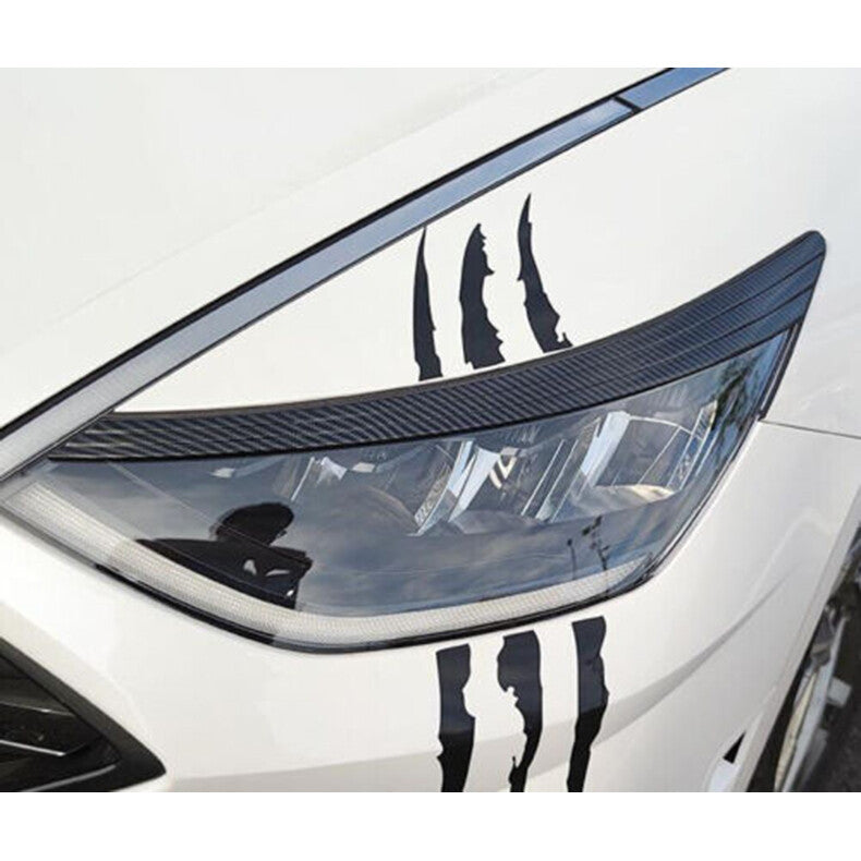 for Hyundai Sonata 2020-23 Carbon Fiber Front Headlight Lamp Eyebrow Trim Cover
