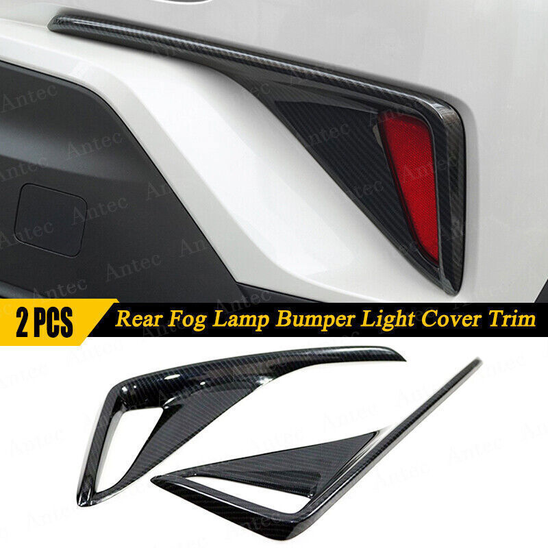 Carbon Fiber Rear Fog Lamp Bumper Light Cover Trims for Toyota C-HR CHR 18-2022