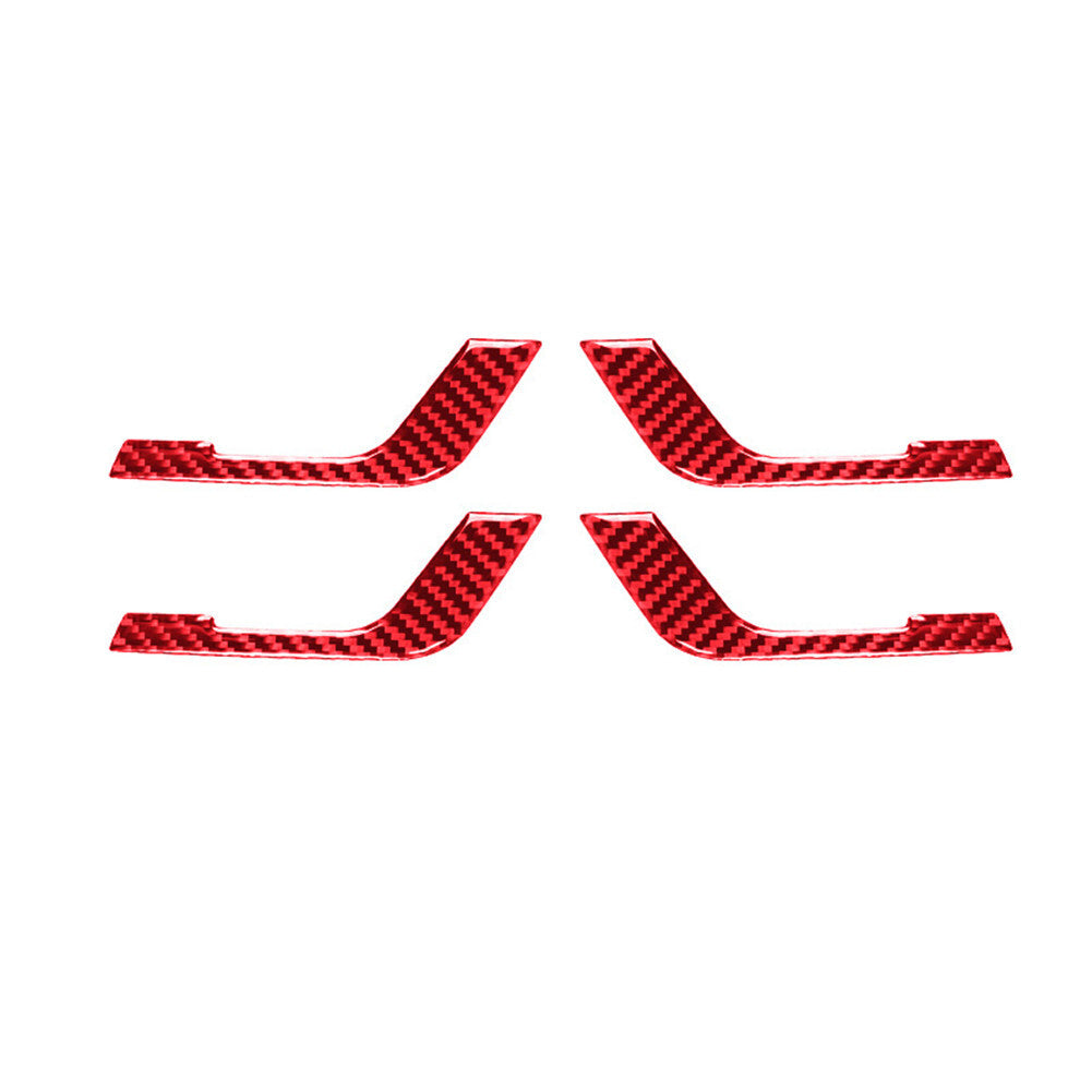 4X Red Carbon Fiber Inner Door Handle Cover Trim for Toyota Highlander 2008-2013