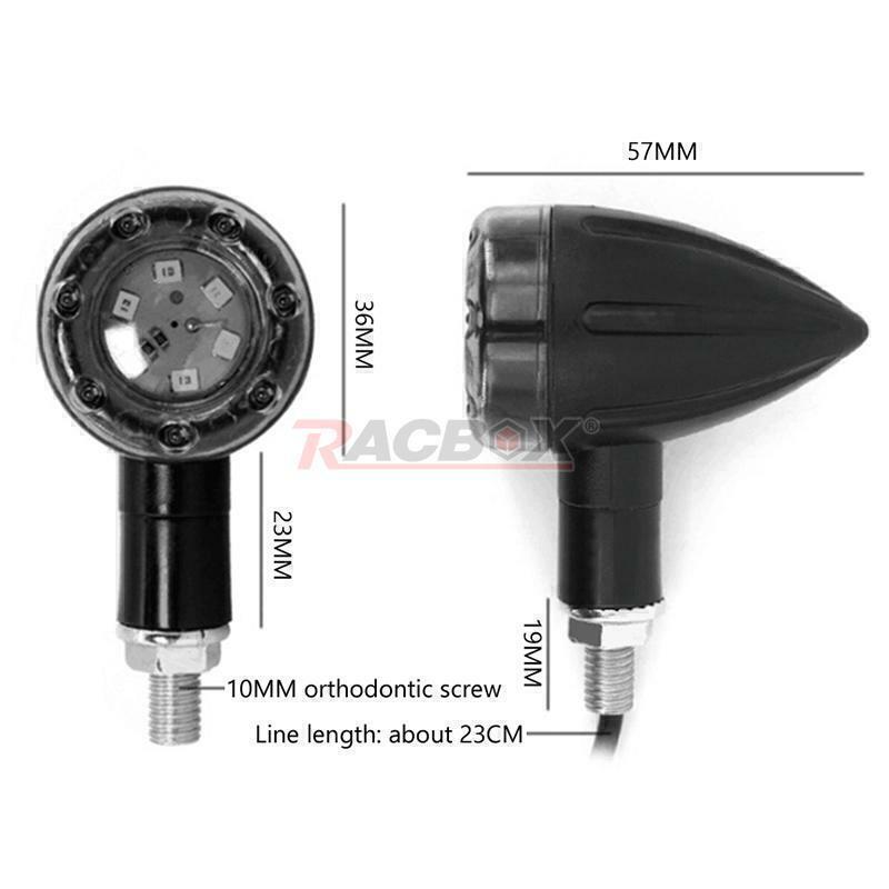 4x Motorcycle Bike LED Bullet Brake Blinker Turn Signals Tail Light Universal