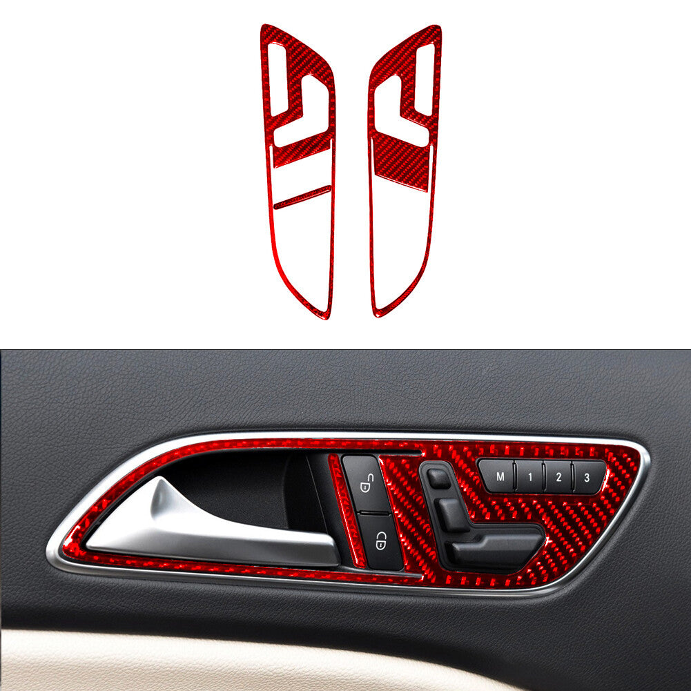 3X Red Front Door Handle Trim Cover for Mercedes Benz CLA 2014-2018/GLA 2015-18