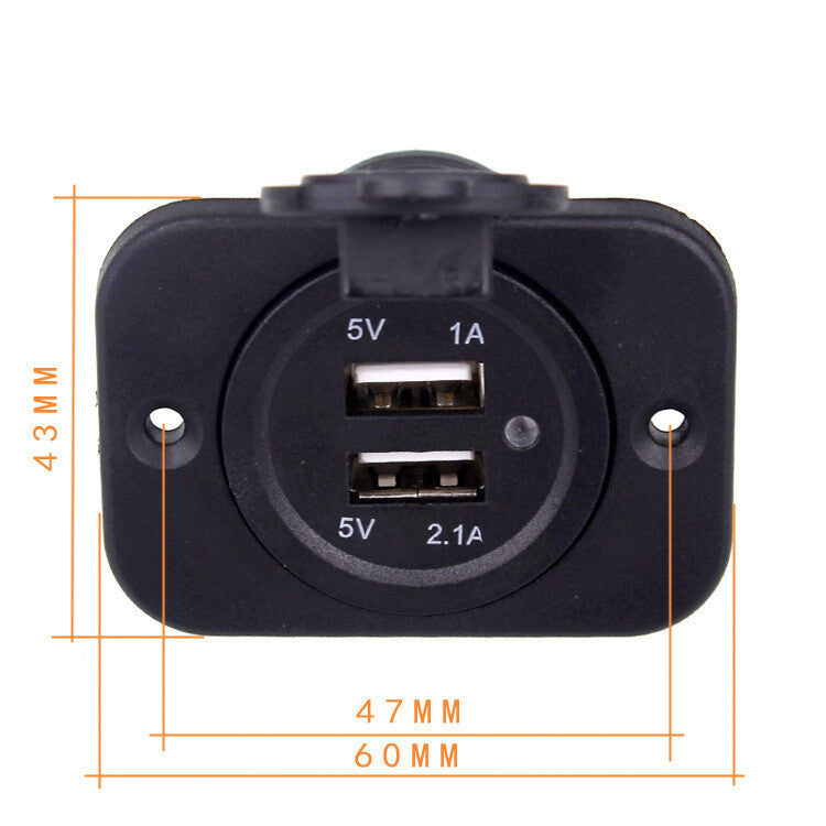 12V 24V Car Cigarette Lighter Socket Dual 3.1A USB Port Charger Power Outlet