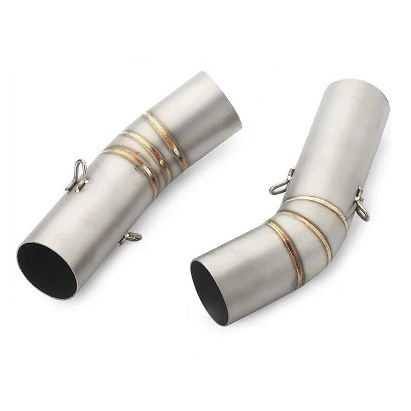 2pcs Slip on Motorcycle Exhaust Mid Link Tube Mid Pipe for Ducati 848 1098 1198