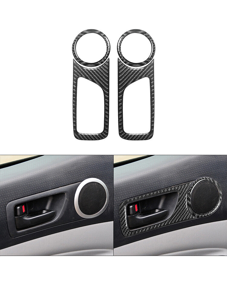 for Toyota Tacoma 2012-2015 Front Door Horn Ring Trim Handle Cover Carbon Fiber