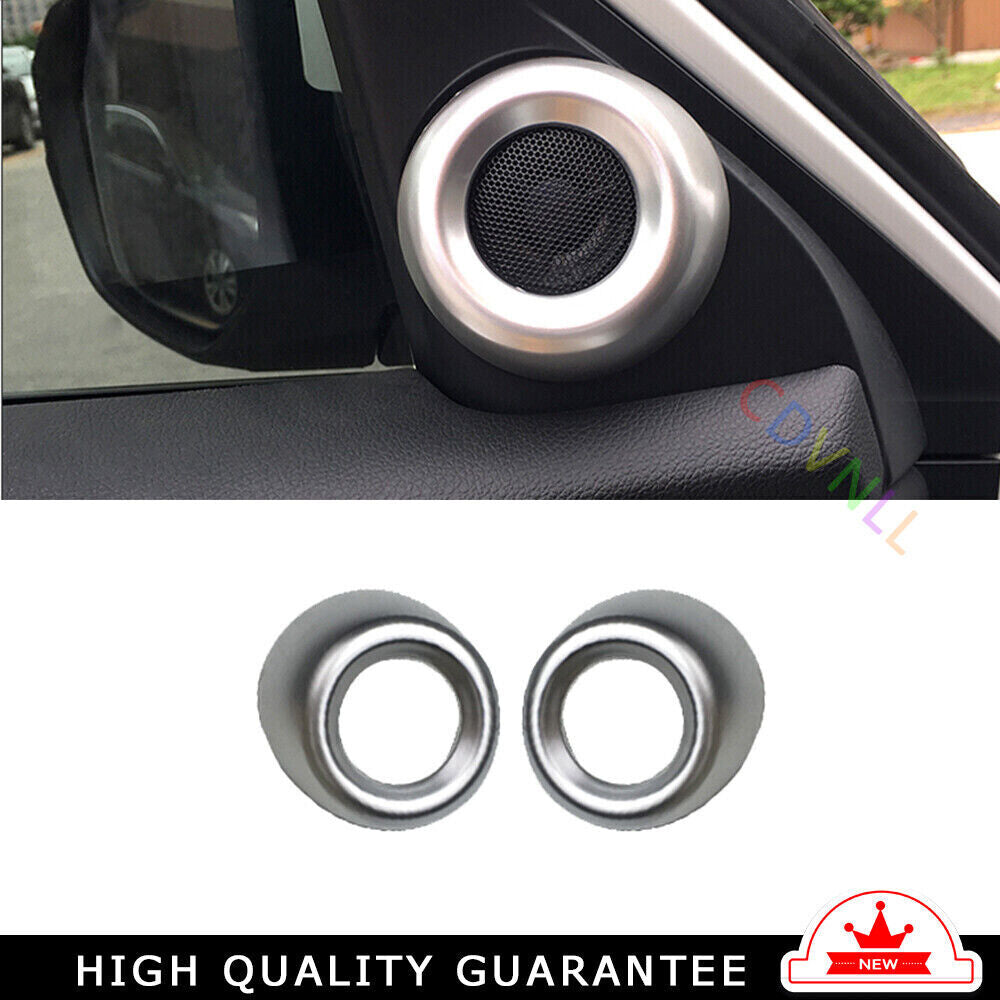 A Post Speaker Frame Cover Trim 2PCS for Honda for Civic 10th 2016-2021 Silver Matte