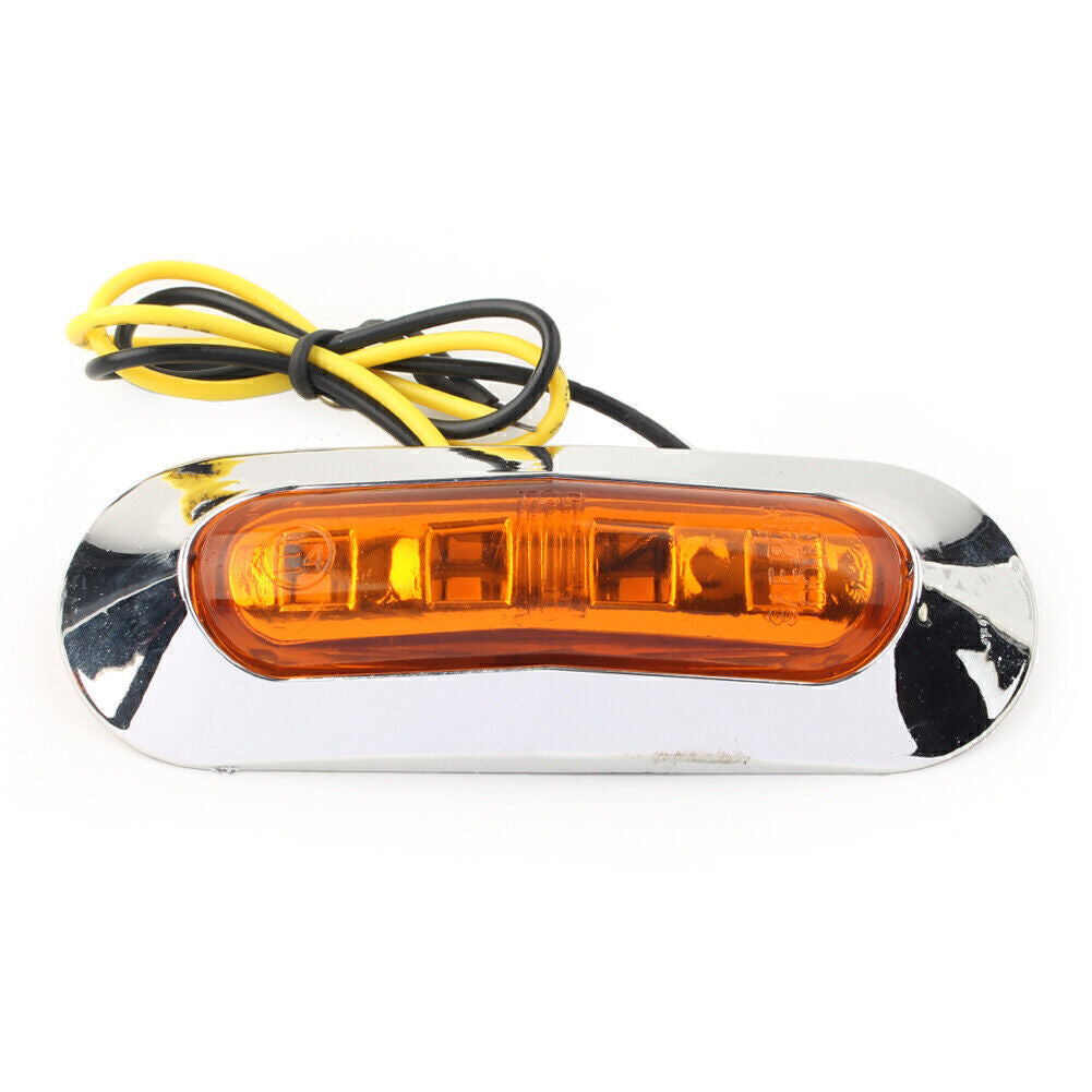 1PC 4 LED Side Clearance Marker Light Fit Truck Trailer Pickup 12V 24V Amber Car