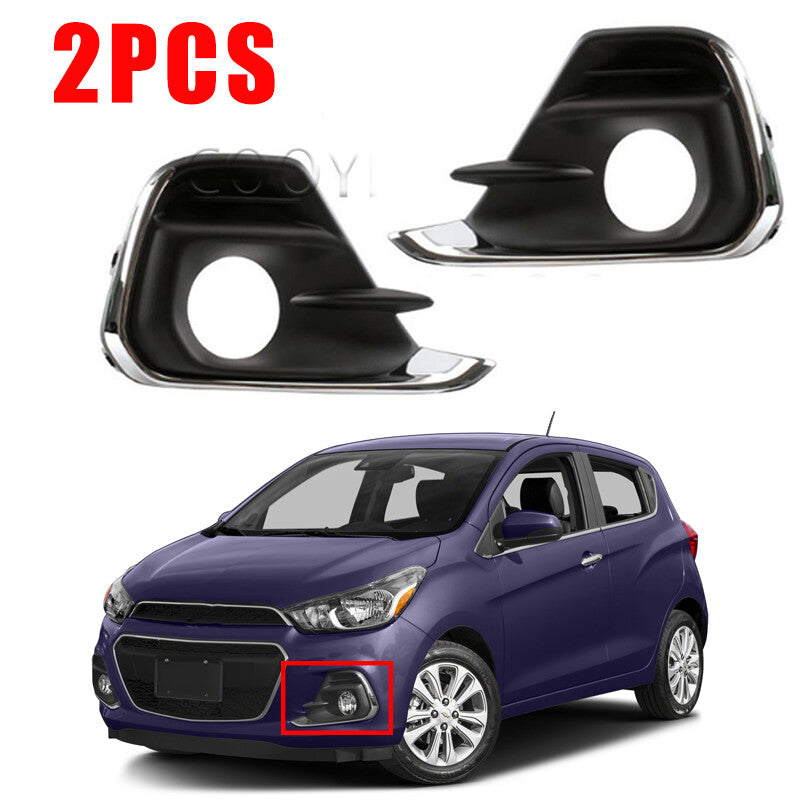 1Pair for Chevrolet Spark 2016-18 2x Front Bumper Fog Lamp Cover Headlamp Grille