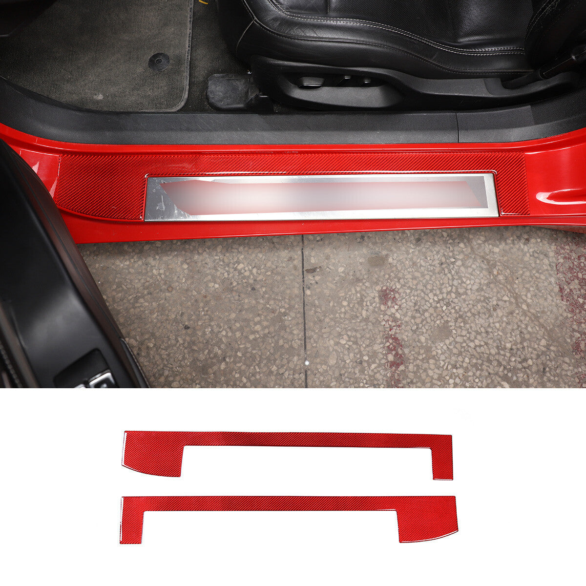 Red ABS window lift switch panel outer frame decorative cover for Corvette C8 2020-23