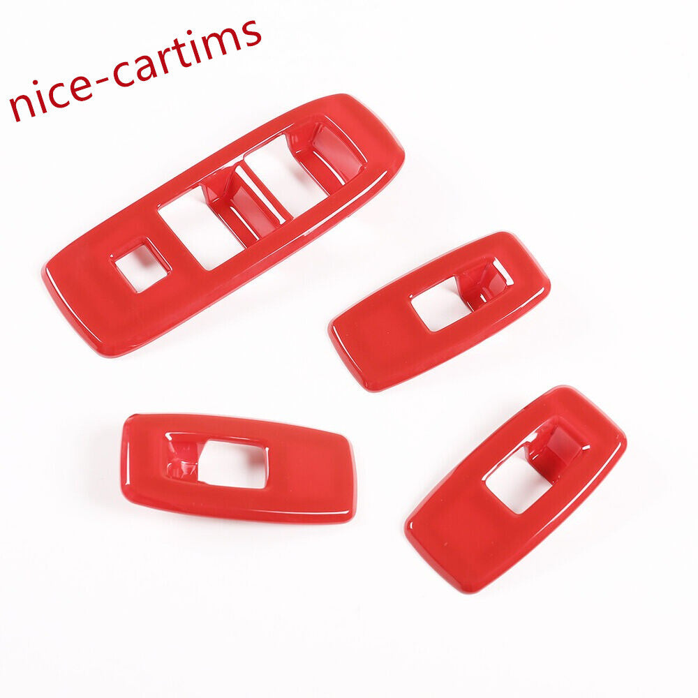 Red ABS Window Lift Switch Button Panel Trim for Ford Ranger 2015-22 Accessories