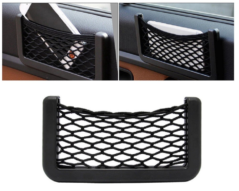 2X Universal Car Storage Net String Pouch Bag GPS Phone Holder Pocket Organizer