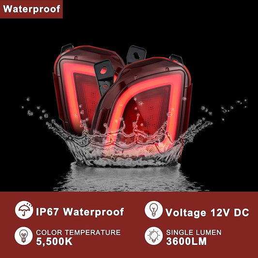 for Toyota Highlander 2014 2015-2019 LED Rear Light Bumper Lamp Reflector Brake