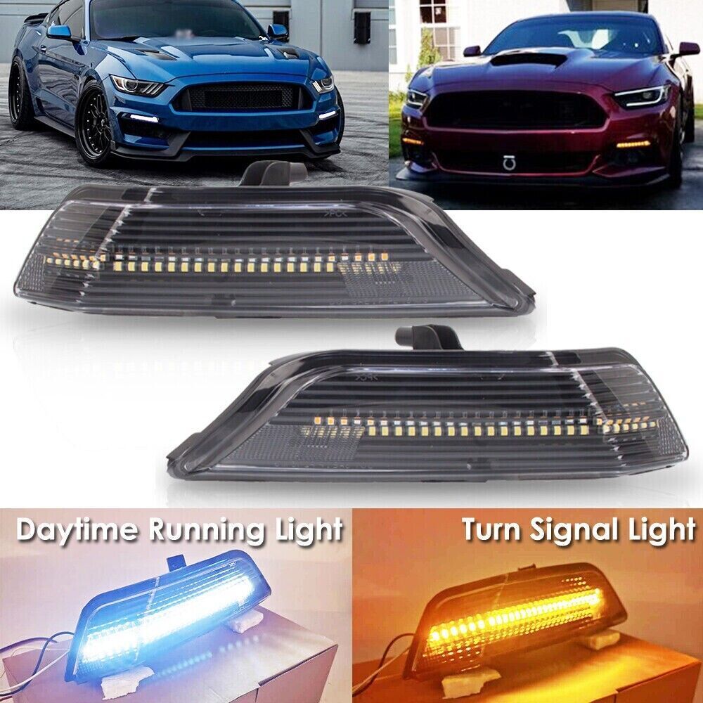 for Fog Lights 2015-2017 for Ford for Mustang Sequential LED DRL Bumper Turn Signals LR