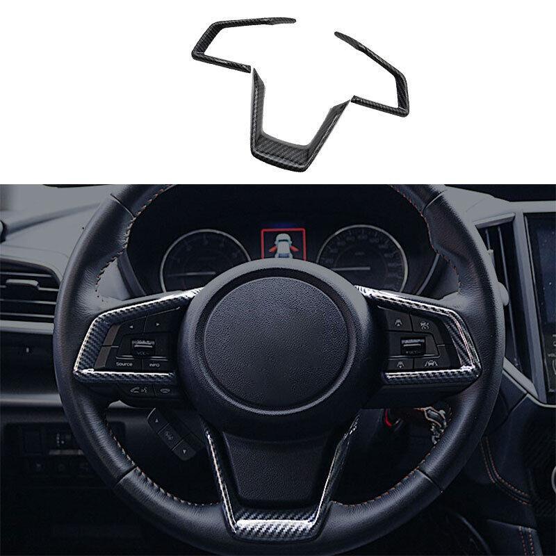 for Subaru Crosstrek 2019-2023 ABS Carbon Fiber Steering Wheel Switch Cover Trim