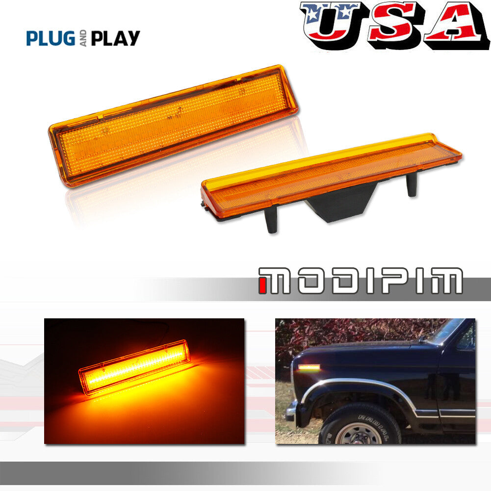 Amber lens, amber LED front marker light for Ford F150, F250, F350, FO2551106