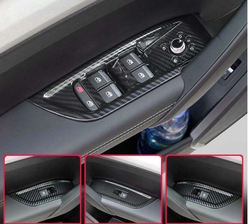 for Audi Q5 2018-2024 ABS Carbon Fiber Inner Window Lift Panel Switch Cover Trim