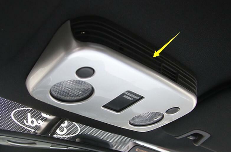 for Ford for Mustang 2015-2022 Matte Silver Front Reading Light Lamp Frame Trim 1PCS