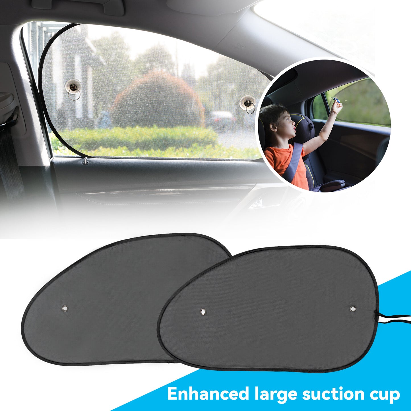 Sun protection car. sun visor universal sun protection children 65x38 cm UV reflector