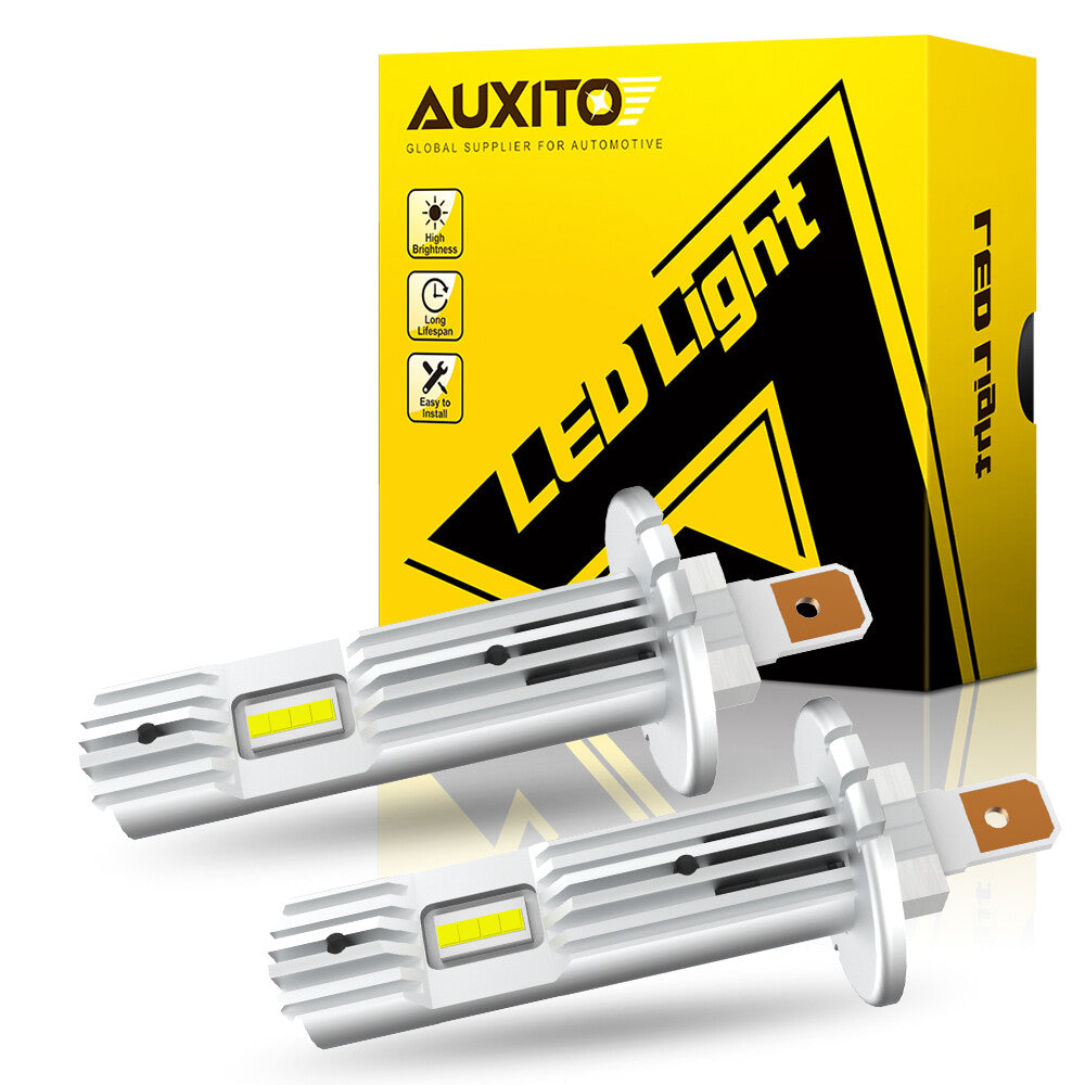 AUXITO LED Headlight H1 High Low Beam Bulb FANLESS Kit Bright White 22000LM for Mini