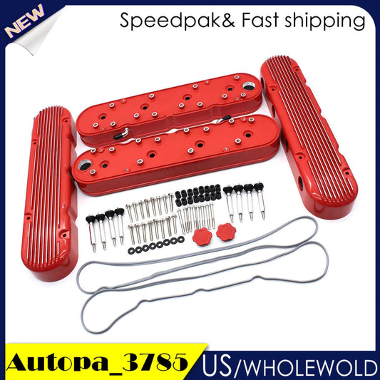 2pcs Gloss Red Valve Covers Fits For LS for Chevy LS1 LS2 LS3 LSX 241-184 12558948