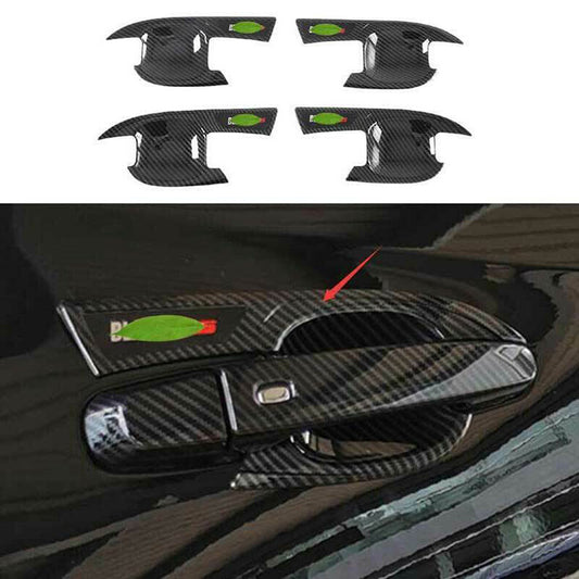 for Chevy Blazer 2019-2022 Carbon Fiber Door Handle Bowl Molding Cover Trim 4pcs