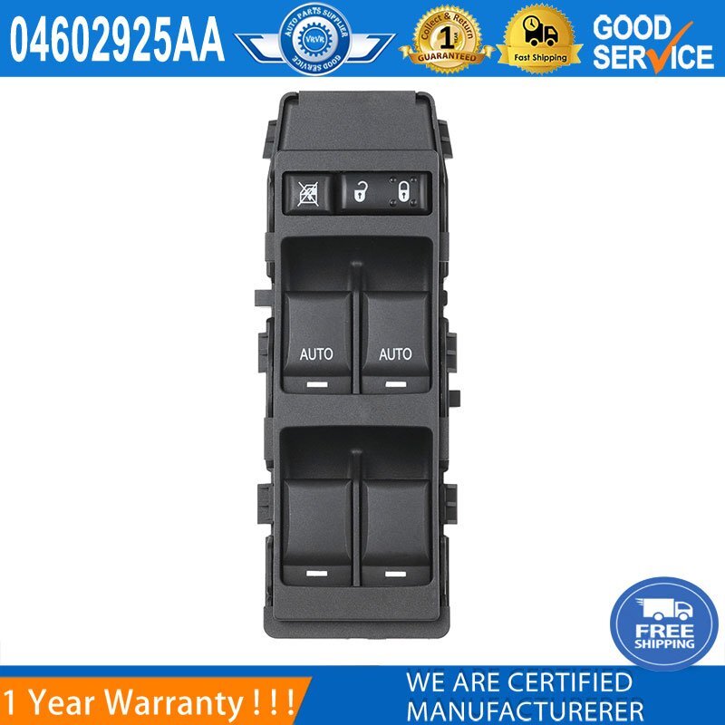 Front door main power window switch 04602925AA. Applicable to for Chrysler for Dodge vehicles from 2007 to 2014.