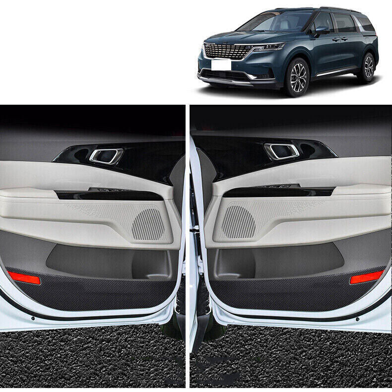 for Kia Carnival 22-2024 Carbon Fiber PU Leather Door Anti-Kick Panel Guard Trim